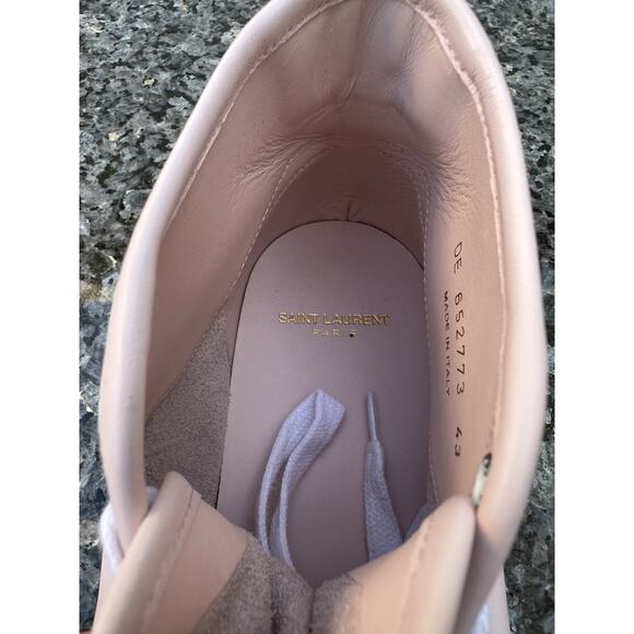 SAINT LAURENTWhite And Pink Sneakers For Men In Calf Leather EU 43/ US 10 main image 9